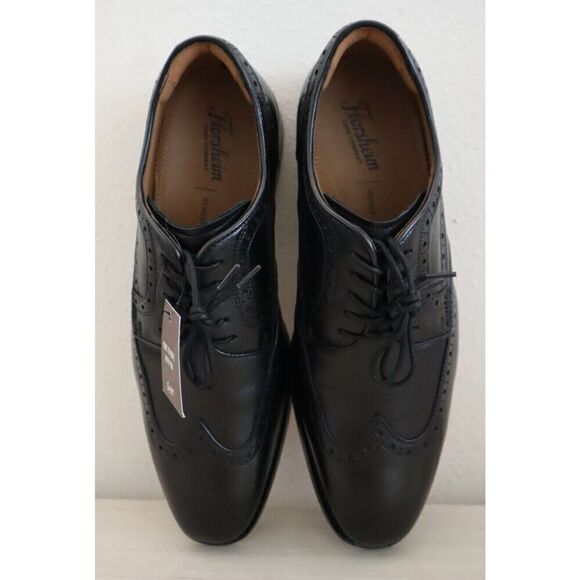 Florsheim 12198-001 Men's Sz 9W Black Leather Conetta Wing Tip Oxfords - Picture 2 of 13